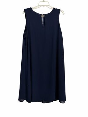 Navy Chiffon Trapeze Swing Dress Size 12/14